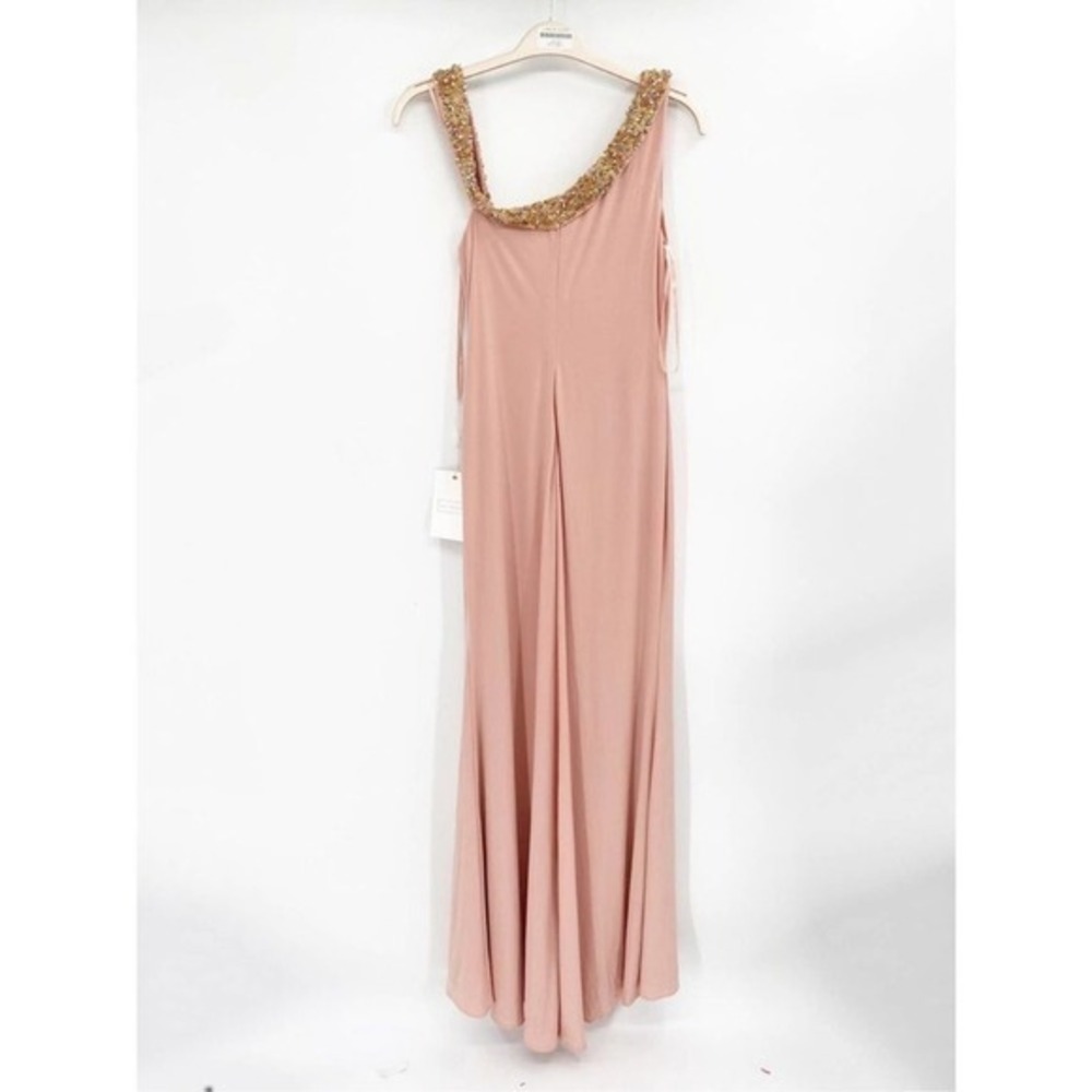 Mac Duggal Size 14 Light Pink One Shoulder Jeweled Long Maxi Gown Dress - Picture 8 of 8